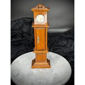 miniature wooden dollhouse grandfather clock